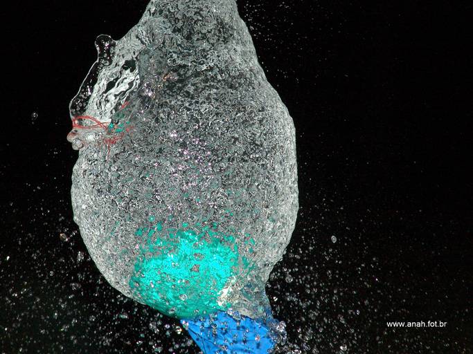 bexiga estourando com água