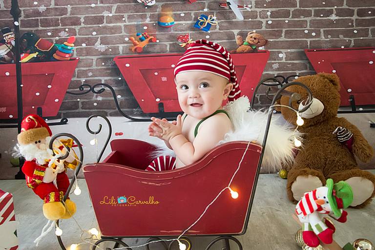 fotografia de bebê menino em Maringá, lilicarvalho, ensaio de natal