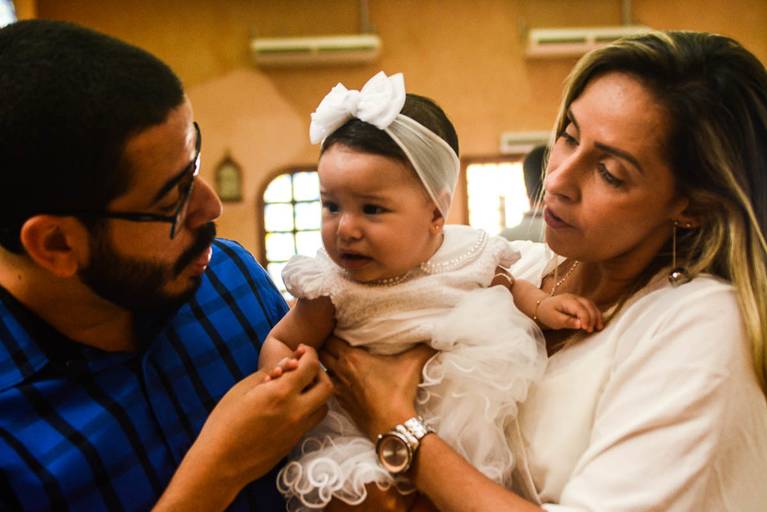 Batizado de Menina na Paróquia e Satuário Nossa Senhora de Loreto na Freguesia no Rio de Janeiro 