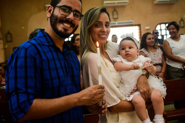 Batizado de Menina na Paróquia e Satuário Nossa Senhora de Loreto na Freguesia no Rio de Janeiro 