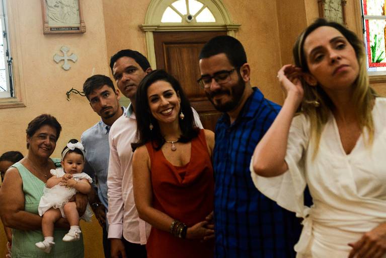 Batizado de Menina na Paróquia e Satuário Nossa Senhora de Loreto na Freguesia no Rio de Janeiro 