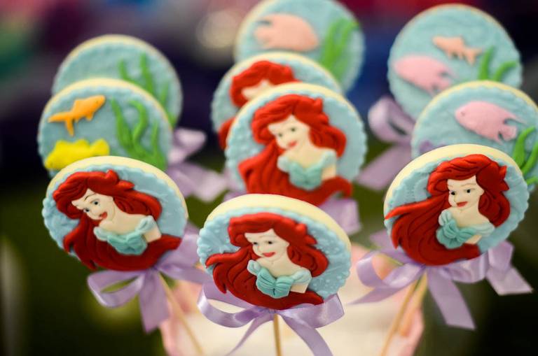 Decoração da Pequena Sereia em festa infantil de aniversário no Quinta Tijuca no Rio de Janeiro