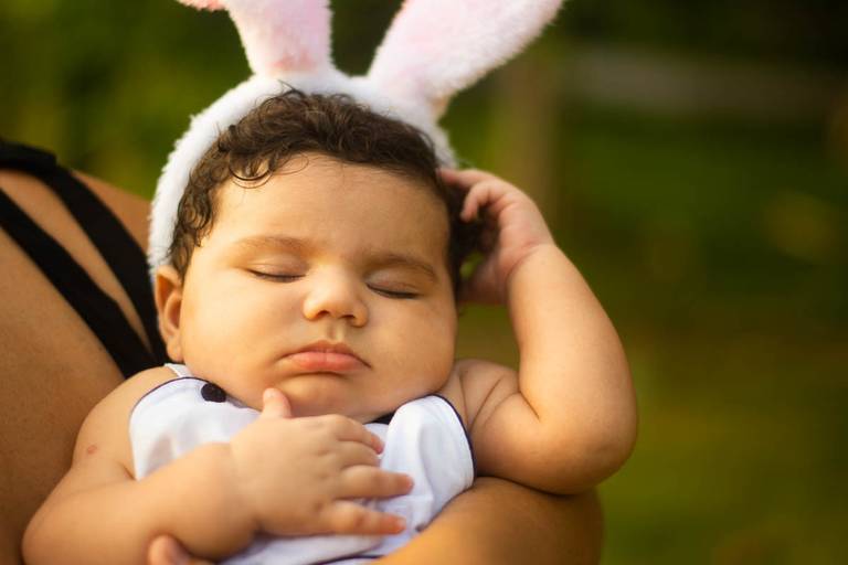 Ensaio Externo  com Bebê de 3 meses na Barra da Tijuca, Rio de Janeiro