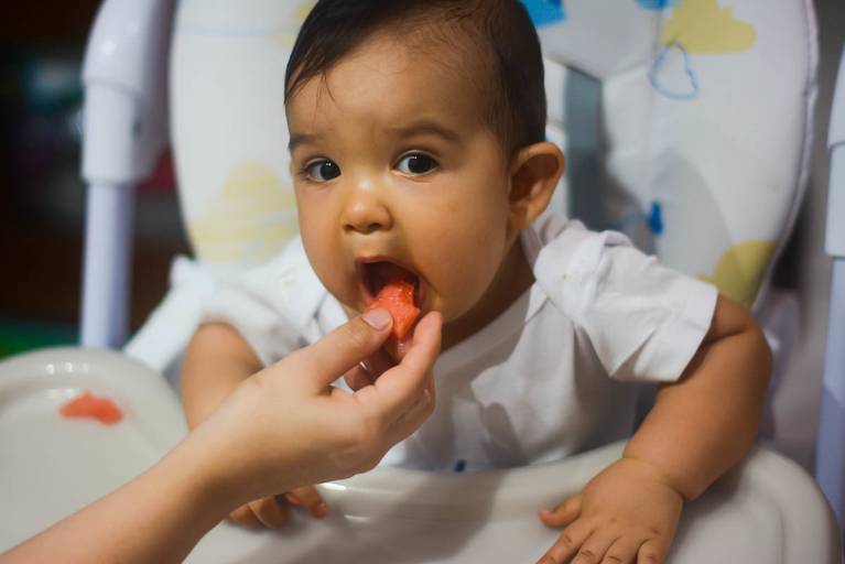 Ensaio Dentro de Casa com bebê de  8 meses durante a Introdução Alimentar no Recreio dos Bandeirantes Rio de Janeiro