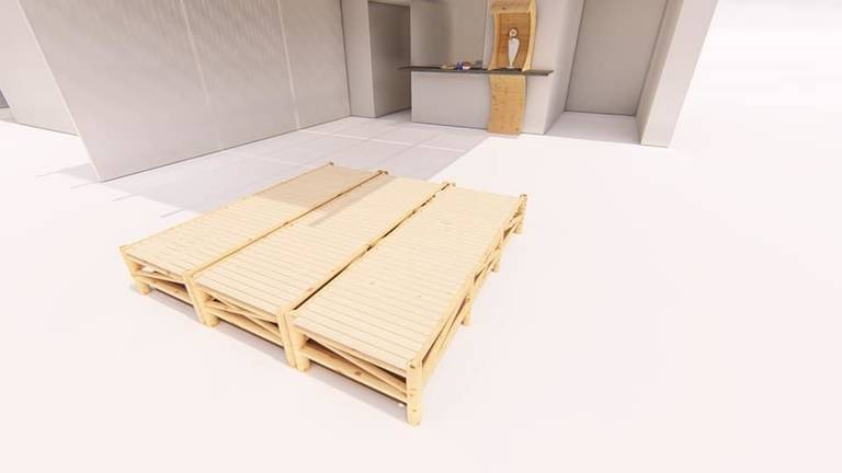 Bancos em bambu para fechamento de Spa