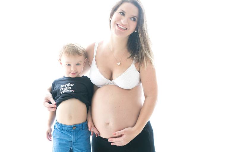 ensaio de gestante com filho