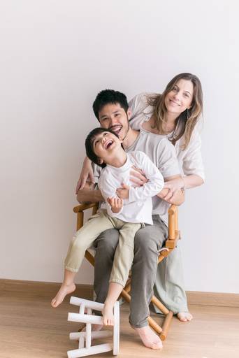 foto de família descontraída