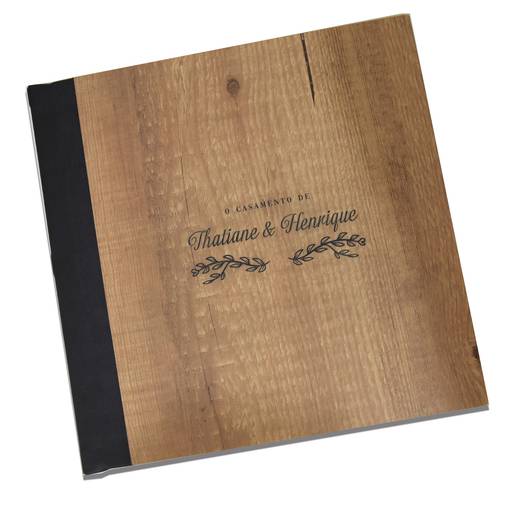 Album encadernado de madeira