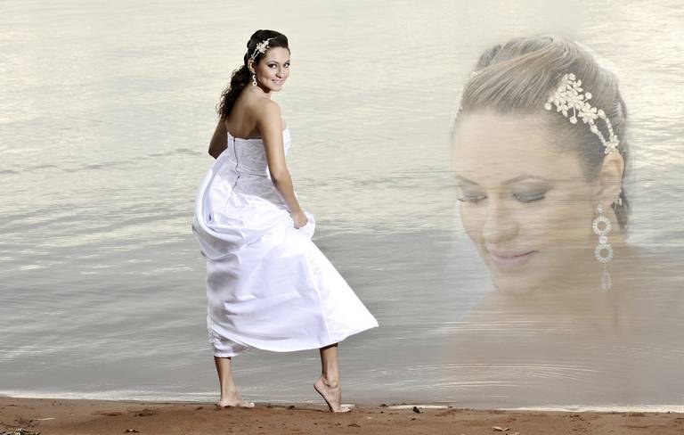 previa de noiva  fusão de imagem - fotos criativas