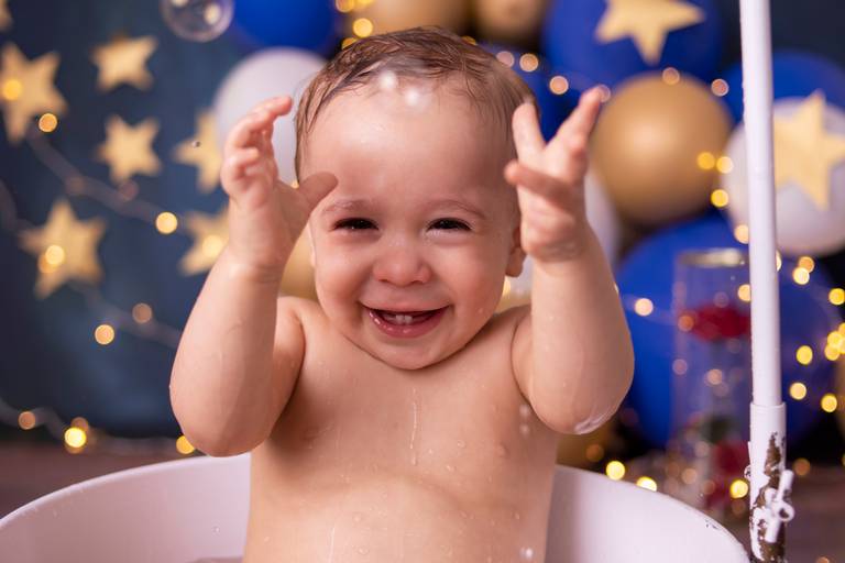 Olha o splash depois do smash the cake