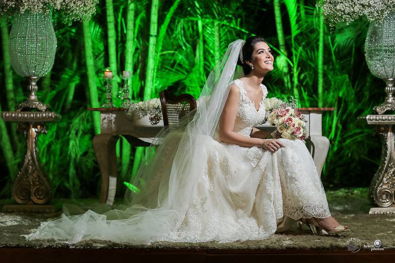 noiva duranta a produção de casal