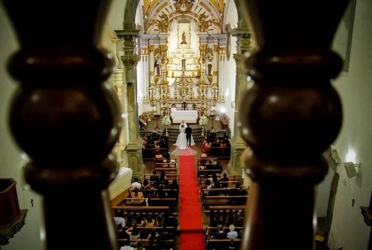 Casamento de Karina e Allan, Igreja do Carmo em Mariana, minas gerais, Vista parcial de igreja