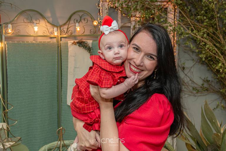 Mãe e filha no Natal