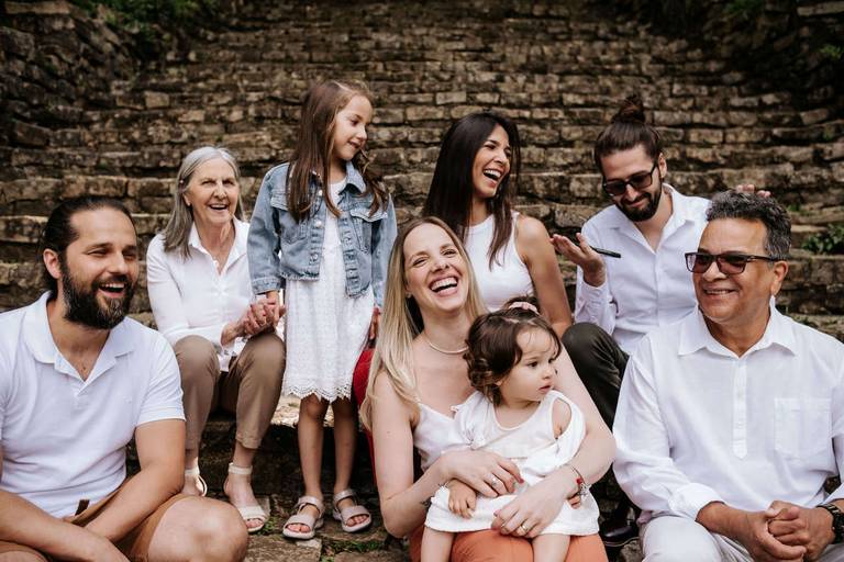 Ensaio fotográfico natural avós e netos Jardim Botânico São Paulo