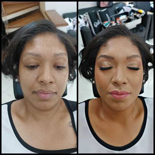 Antes e depois maquiagem profissional