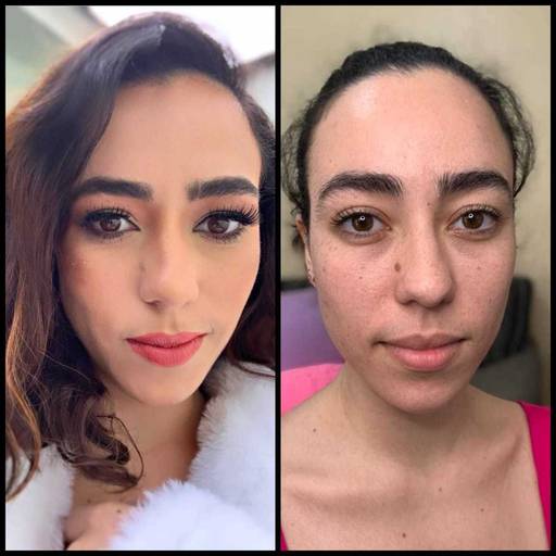 Antes e depois maquiagem profissional