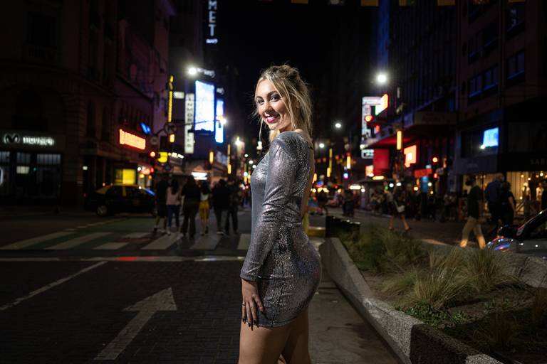 Book de quince años exteriores Calle Corrientes Noche