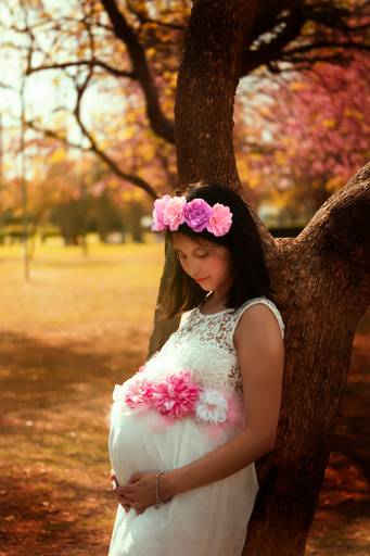 embarazada en exterior