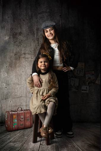 retrato de niñas vestuario vintage edición fine art