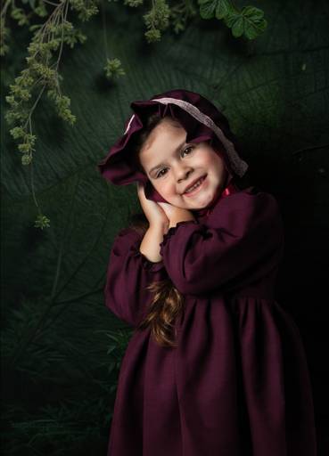 Retrato de niña vestuario vintage fine art