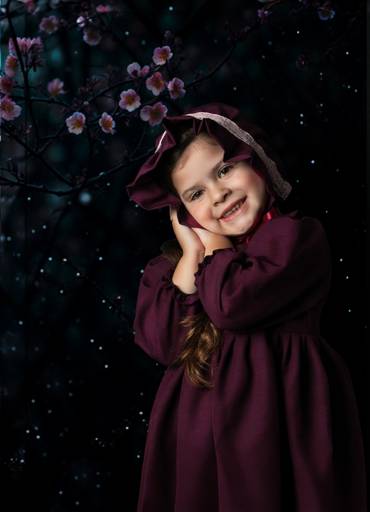 Retrato de niña vestuario vintage fine art