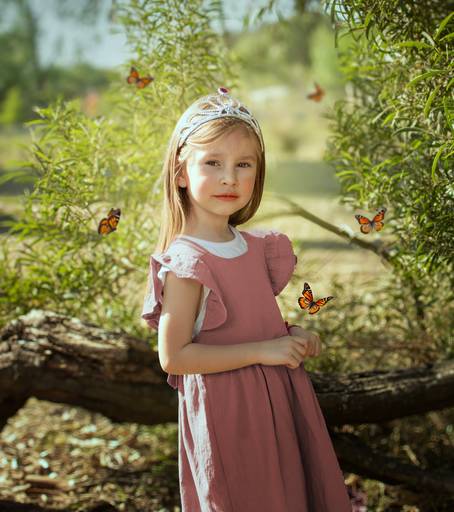 niña en un bosque fine art