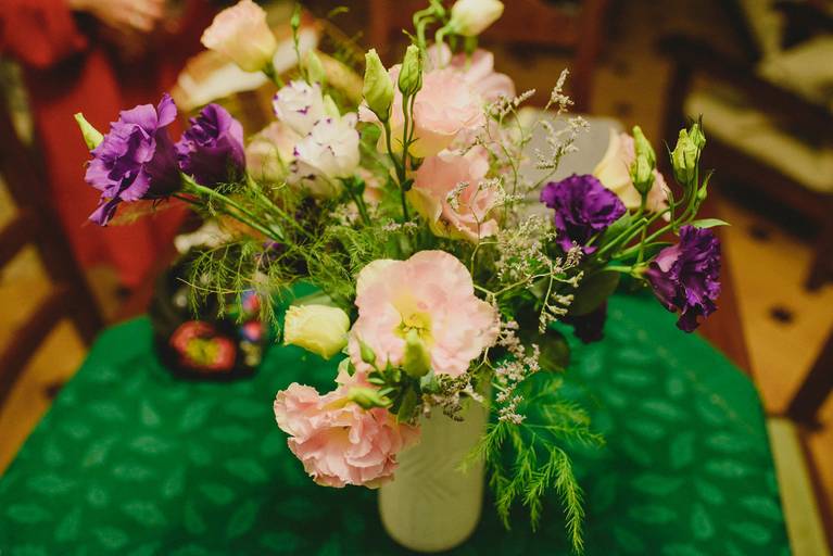 ramo de novia en florero