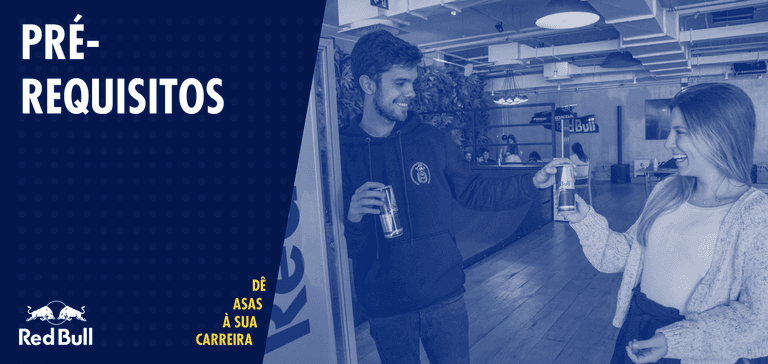 Banner institucional da Red Bull para o programa de estágio, com informações sobre a inscrição e benefícios.