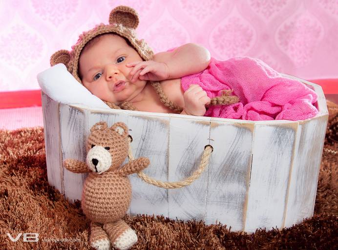 Bebê 15 dias com ursinho - newborn
