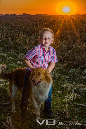 Menino brincando com cachorro