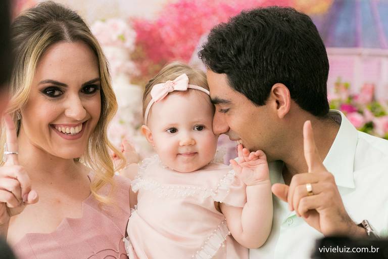familia no aniversario de 1 ano da filha