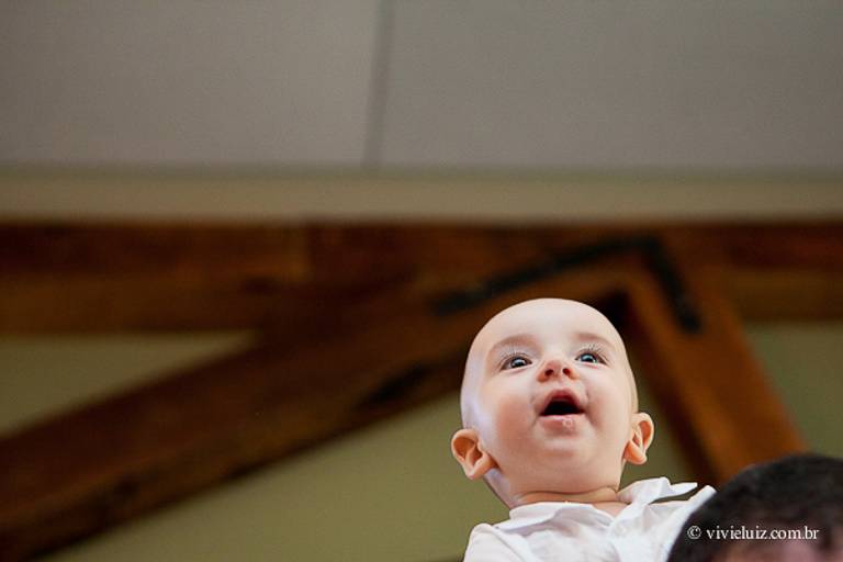 Pedro na recepcao do batizado