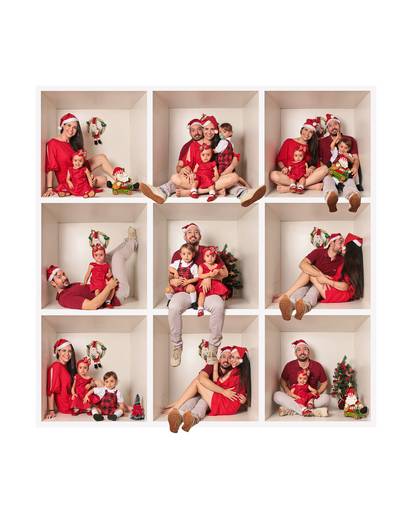 caixa de natal com a familia