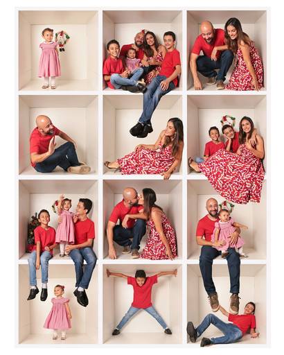 caixa de natal com a familia