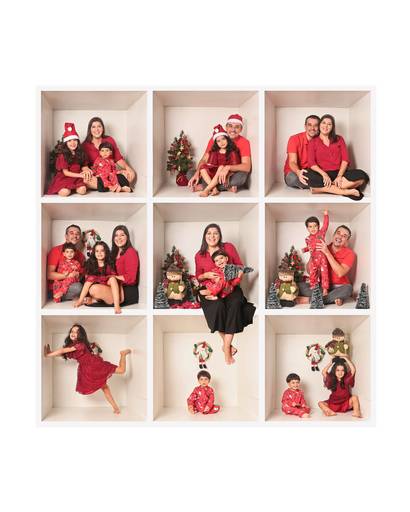 caixa de natal com a familia