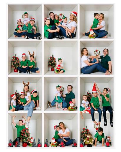 caixa de natal com a familia 