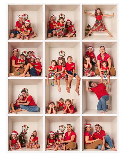 caixa de natal com a familia