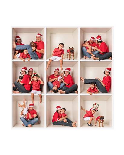 caixa de natal com a familia