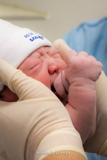 bebê recém nascido segurando as mãos