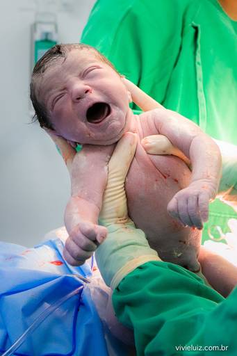 bebê chorando após parto