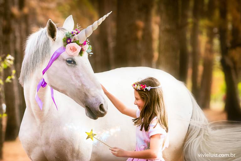 menina e seu unicornio