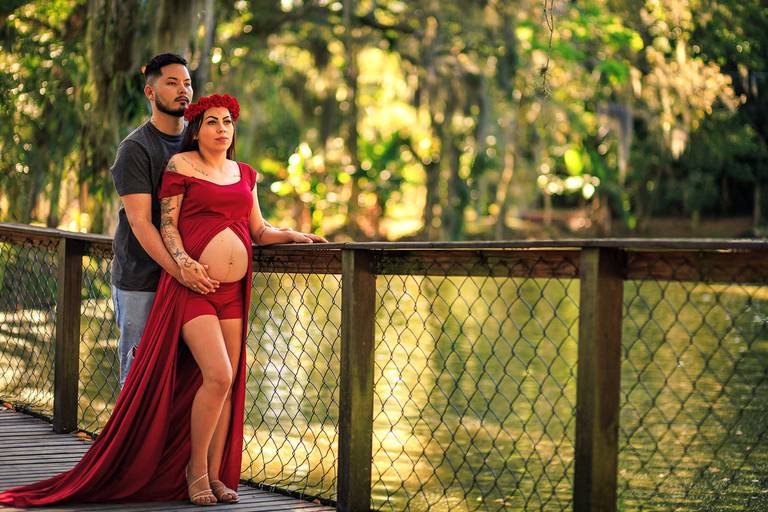 Fotografia - Ensaio Fotográfico Gestante feito no Parque do Córrego Grande em Florianópolis 