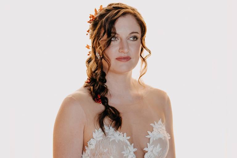 Maquilhagem de noiva, casamento campestre, penteado de noiva com flores, monverde wine experience, fotografias João Almeida