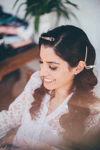 Maquilhagem de noiva azul