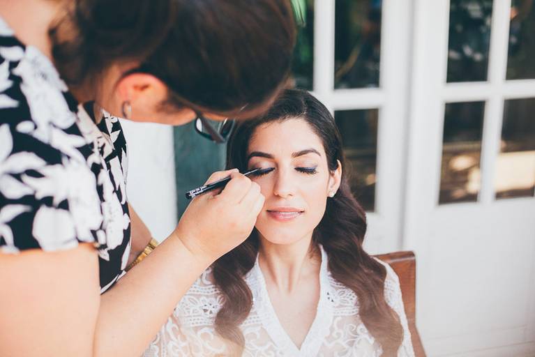 Maquilhagem de noiva azul