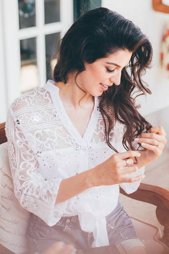 Maquilhagem de noiva azul