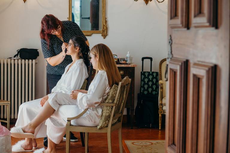 Maquilhagem de noiva, retrato de noiva, preparação da noiva
