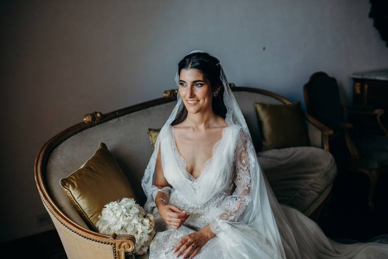 Maquilhagem de noiva, retrato de noiva, preparação da noiva, vestido de noiva