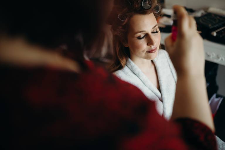 Maquilhagem de noiva, preparação da noiva, vestido de noiva