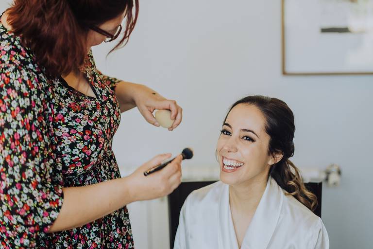 Maquilhagem de noiva, preparação da noiva, vestido de noiva, bouquet de noiva